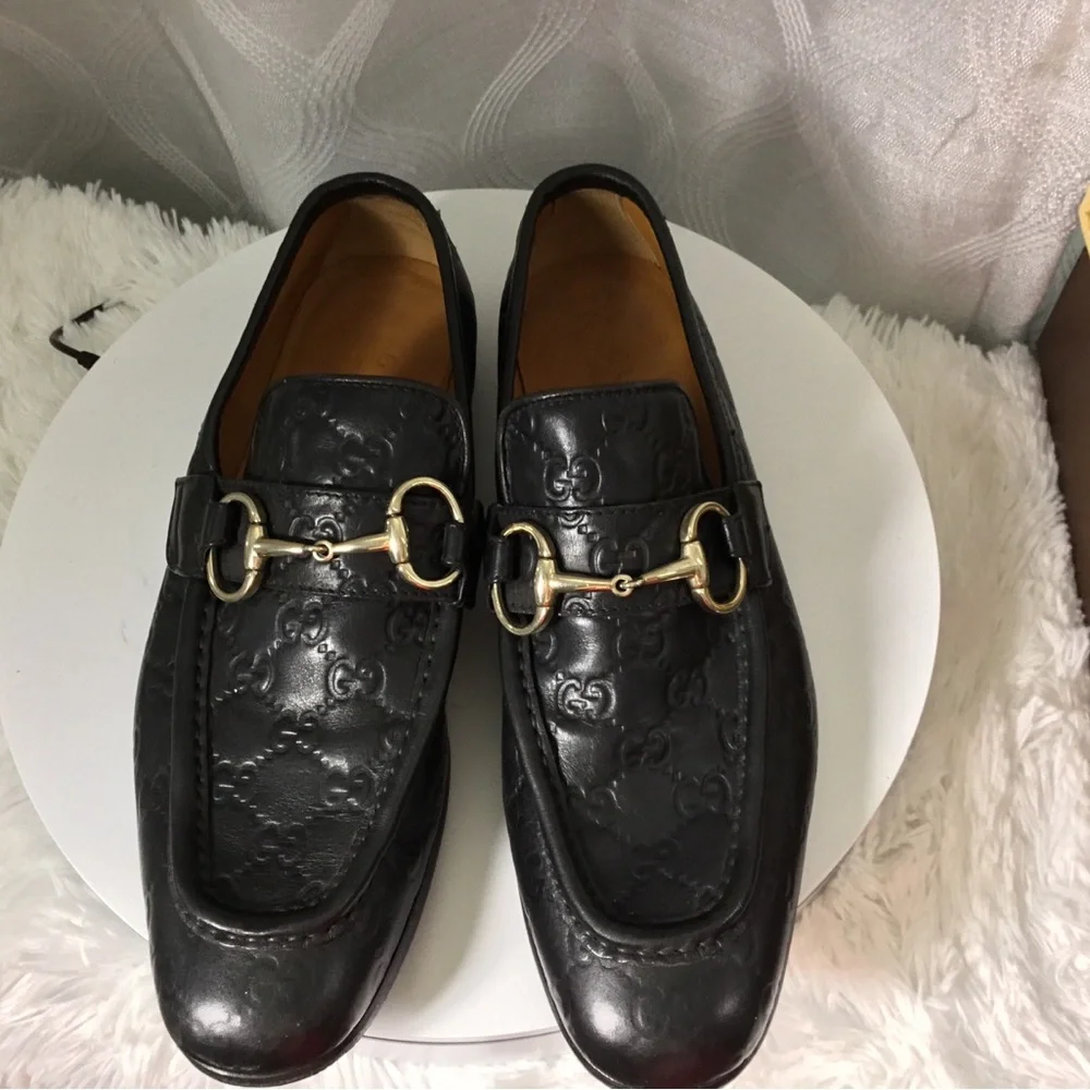 Gucci Black Leather Horsebit Loafers - Men's Dress Slip-Ons